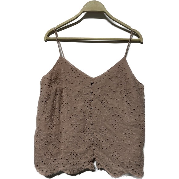 New Look Dusty Pink Eyelet Cami Size‎ 10 - Picture 1 of 3